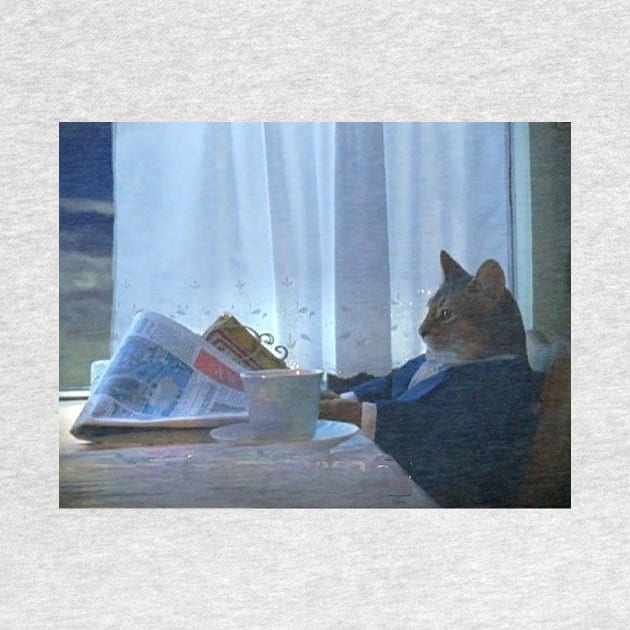 Cat Reading Newspaper by FlashmanBiscuit